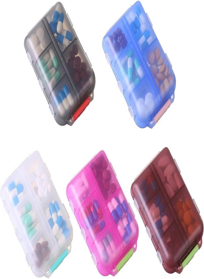 JUICIQ Double Layer Pill Organizer 10 Compartments Portable Mini Travel Pills Box Medicine Carry Box Seal Storage Container Holder for Outdoor Camping Home Travel (Pack of 2) - Image 2